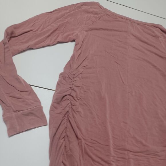 Isabel Womens Maternity S Sweater Pink Modal Spandex Long Sleeve Lace Notch Neck - Picture 4 of 12